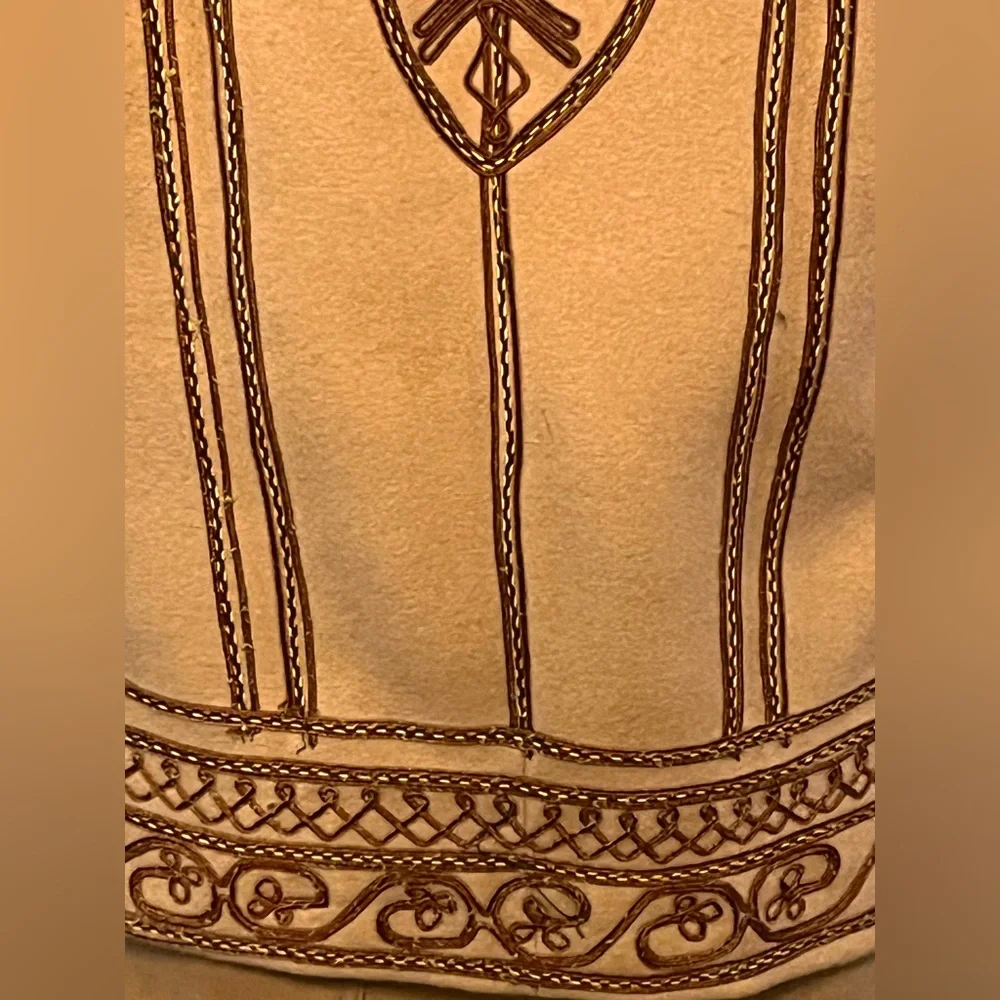 Romanian Waistcoat, men’s medium, felted wool, brown and tan